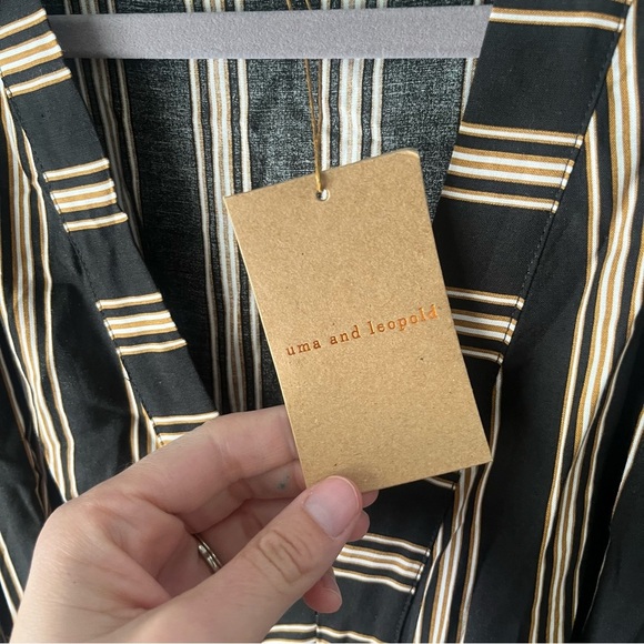 Uma & Leopold Dress Women's XL Anita Pinstripe Flowy Caftan NWT - Picture 8 of 14